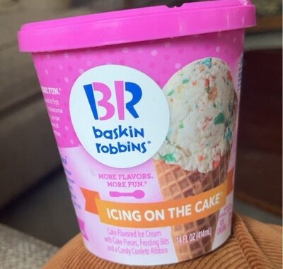 Cake Flavored Ice Cream With Cake Pieces, Frosting Bits And A Candy Confetti Ribbon, Icing On The Cake