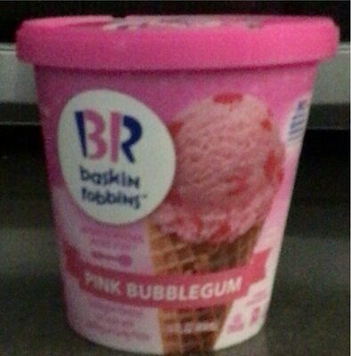 Pink Bubblegum Flavored Ice Cream With Bubblegum Candy Pieces, Pink Bubblegum