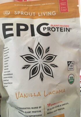 Epic Protein Organic Plant Protein 19 G + Superfoods Powder, Vanilla Lucuma, Vanilla Lucuma