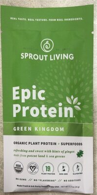 Epic Protein Organic Plant Protein 19 G + Superfoods Powder, Green Kingdom, Green Kingdom