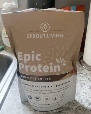 Epic Protein Organic Plant Protein 20 G + Superfoods Powder, Complete Coffee, Complete Coffee