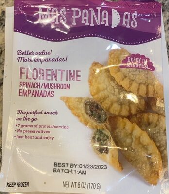 Florentine Spinach/Mushroom Empanadas, Florentine Spinach/Mushroom