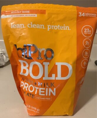 Boldly Bare Whey + Milk Protein Isolate Powder Drink Mix, Boldly Bare