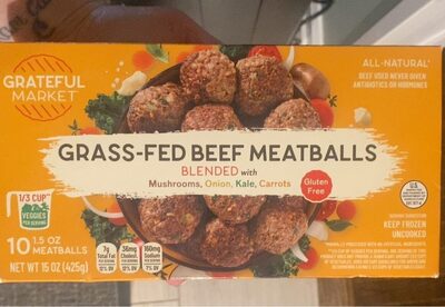 Grass-Fed Beef Meatballs Blended With Mushrooms, Onions, Kale, Carrots, Beef