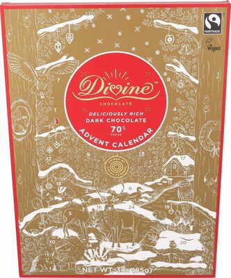 Dark Chocolate Advent Calendar, 70% Cocoa, Dark Chocolate