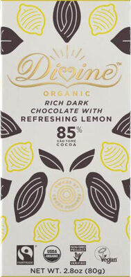Rich Dark Chocolate With Refreshing Lemon, 85% Cocoa, Refreshing Lemon