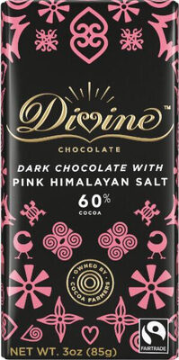 Dark Chocolate With Pink Himalayan Salt, 60% Cocoa, Pink Himalayan Salt