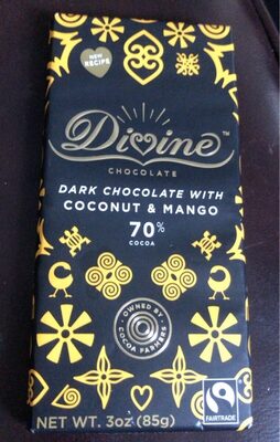 Dark Chocolate With Coconut & Mango, 70% Cocoa, Coconut & Mango