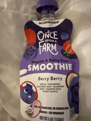 Berry Berry Organic Apple, Strawberry, Blueberry, Pumpkin Seed, Date, Coconut Milk, Sweet Potato Dairy-Free Smoothie, Berry Berry