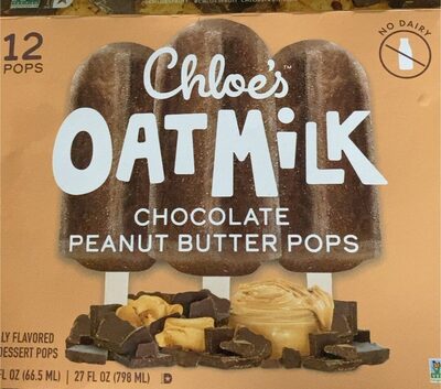 Oatmilk Chocolate Peanut Butter Frozen Dessert Pops, Oat Milk Chocolate Peanut Butter