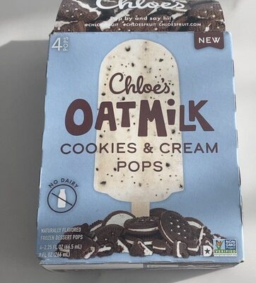 Cookies & Cream Flavored Oatmilk Frozen Dessert Pops, Cookies & Cream