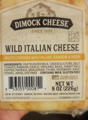 White Cheddar With Italian, Ramson & Herb Wild Italian Cheese, White Cheddar With Italian, Ramson & Herb