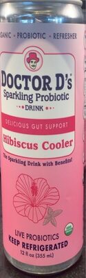 Hibiscus Cooler Sparkling Probiotic Drink, Hibiscus Cooler