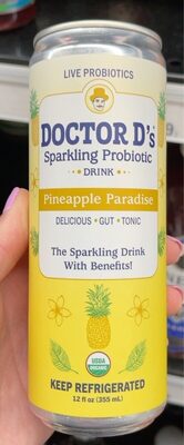 Pineapple Sparkling Probiotic Drink, Pineapple