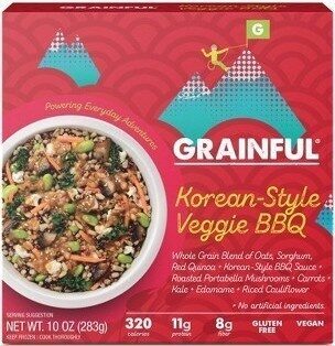 Whole Grain Blend Of Oats, Sorghum, Red Quinoa + Korean-Style BBQ Sauce + Roasted Portabella Mushrooms + Carrots + Kale + Edamame + Riced Cauliflower, Korean-Style Veggie BBQ