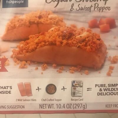 Topped With Cajun Shrimp & Sweet Pepper Wild Alaskan Salmon, Cajun Shrimp & Sweet Pepper