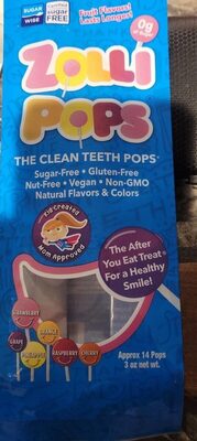 The Clean Teeth Pops, Strawberry, Grape, Pineapple, Orange, Raspberry, Cherry