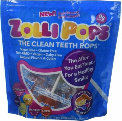 The Clean Teeth Pops, Strawberry, Orange, Grape, Pineapple, Raspberry, Cherry
