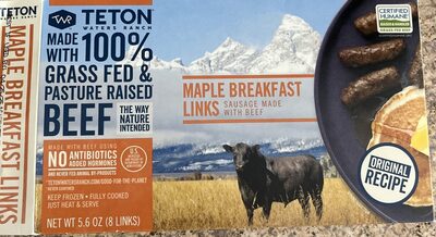 Maple Breakfast Links Sausage Made With Beef, Maple