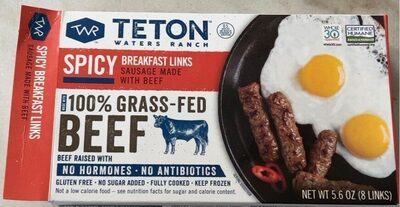 Spicy Breakfast Links Sausage Made With Beef, Spicy