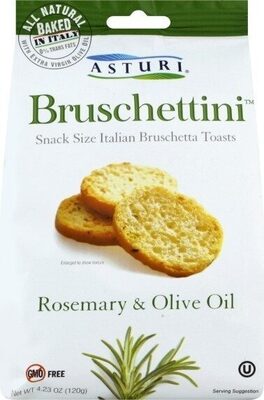 Rosemary & Olive Oil Bruschettini Snack Size Italian Bruschetta Toasts, Rosemary & Olive Oil