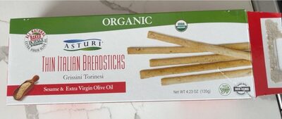 Grissini Torinesi Thin Italian Breadsticks Sesame & Extra Virgin Olive Oil