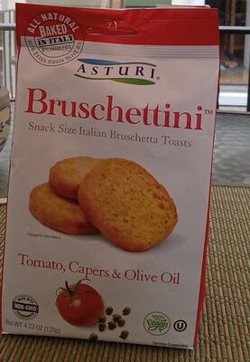 Tomato, Capers & Olive Oil Bruschettini Snack Size Italian Bruschetta Toasts, Tomato, Capers & Olive Oil