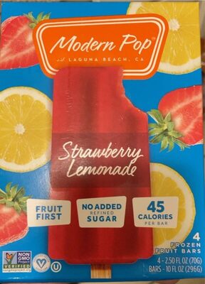 Strawberry Lemonade Frozen Fruit Bars, Strawberry Lemonade