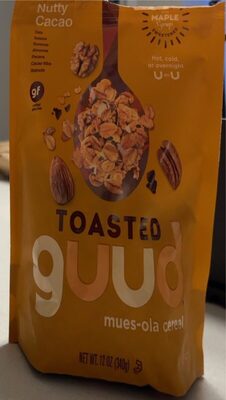 Nutty Cacao Oats, Raisins, Bananas, Almonds, Pecans Cacao Nibs. Walnuts Toasted Mues-Ola Cereal, Nutty Cacao