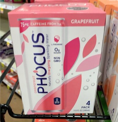 Grapefruit Caffeinated Sparkling Water, Grapefruit