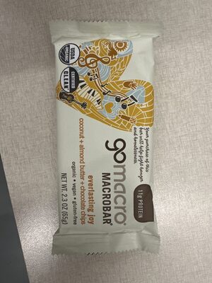 Coconut + Almond Butter + Chocolate Chips Everlasting Joy Macrobar, Coconut + Almond Butter + Chocolate Chips
