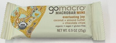 Coconut + Almond Butter + Chocolate Chips Everlasting Joy Macrobar Mini, Coconut + Almond Butter + Chocolate Chips