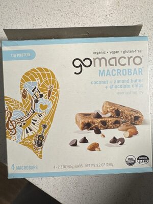 Coconut + Almond Butter + Chocolate Chips High Protein Macro Bar, Coconut + Almond Butter + Chocolate Chips