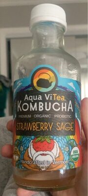 Strawberry Sage Kombucha Premium Probiotic Tea, Strawberry Sage