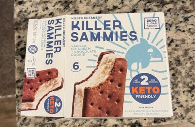 Vanilla Ice Cream + Chocolate Cookie Killer Sammies Sandwiches, Vanilla Ice Cream + Chocolate