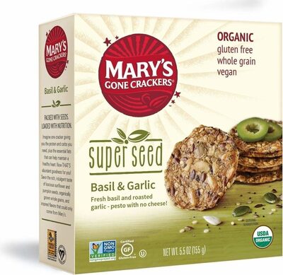 Basil + Garlic Super Seed Crackers, Basil + Garlic