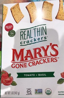 Tomato + Basil Real Thin Crackers, Tomato + Basil