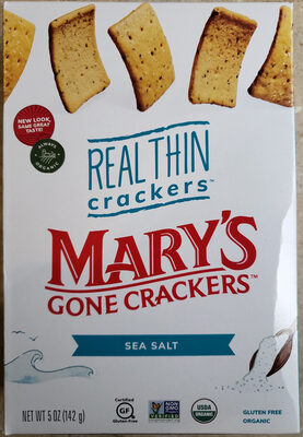Sea Salt Organic Real Thin Crackers, Sea Salt