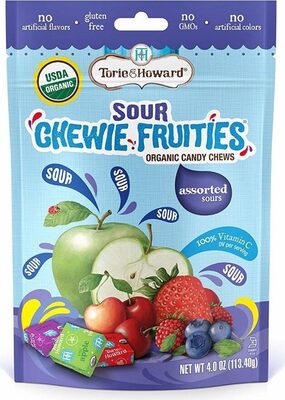 Assorted Sours Chewie Fruities Organic Candy Chews, Assorted Sours
