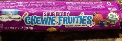 Sour Berry Chewie Fruities Organic Candy Chews, Sour Berry