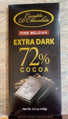 Extra Dark 72% Cocoa Fine Belgian Chocolate, Extra Dark