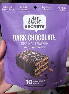 Dark Chocolate Mini Crispy Wafers With Sea Salt, Dark Chocolate With Sea Salt