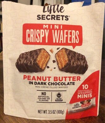 Peanut Butter Mini Crispy Wafers In Dark Chocolate, Peanut Butter In Dark Chocolate