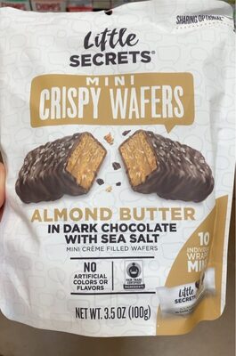 Almond Butter In Dark Chocolate With Sea Salt Mini Creme Filled Crispy Wafers, Almond Butter
