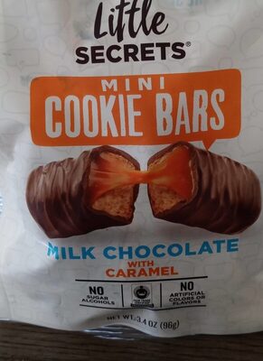 Creamy Caramel Mini Cookie Bars In Milk Chocolate, Creamy Caramel