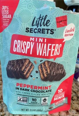 Peppermint In Dark Chocolate Mini Creme Filled Crispy Wafers, Peppermint