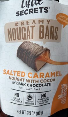 Salted Caramel Creamy Nougat Bars In Dark Chocolate, Salted Caramel