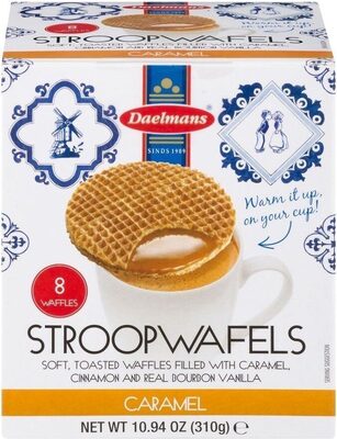 Caramel Soft, Toasted Waffles Filled With Caramel, Cinnamon And Real Bourbon Vanilla Stroopwafels, Caramel
