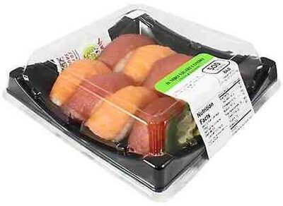Tuna And Salmon Jumbo Nigiri Combo 8 Pieces Of Tuna And Salmon Nigiri, Garnished With Ginger, Wasabi And Soy Sauce, Tuna And Salmon