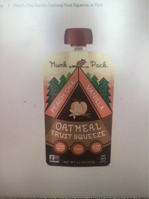 Peach Chia Vanilla Oatmeal Fruit Squeeze, Peach Chia Vanilla